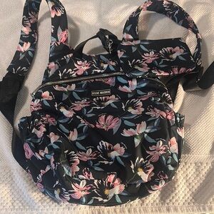 Steve Madden Blue and Pink Floral Backpack